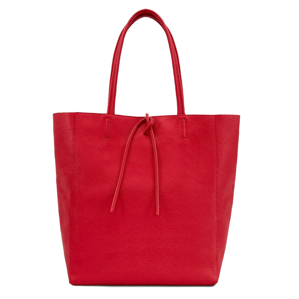 Bolso shopper de piel granulada NICE Rojo granza