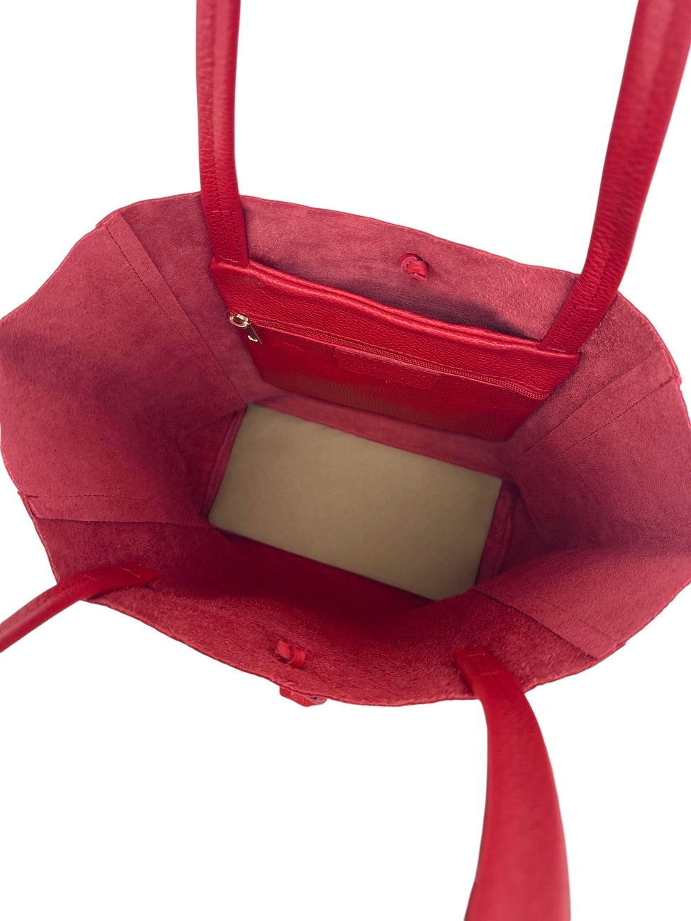 Bolso shopper de piel granulada NICE Rojo granza