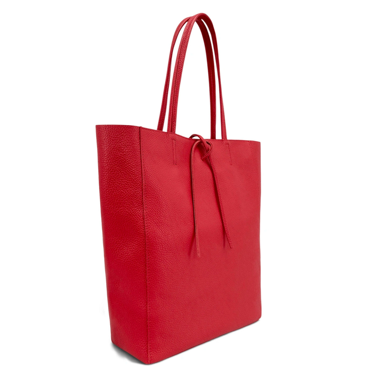 Bolso shopper de piel granulada NICE Rojo granza