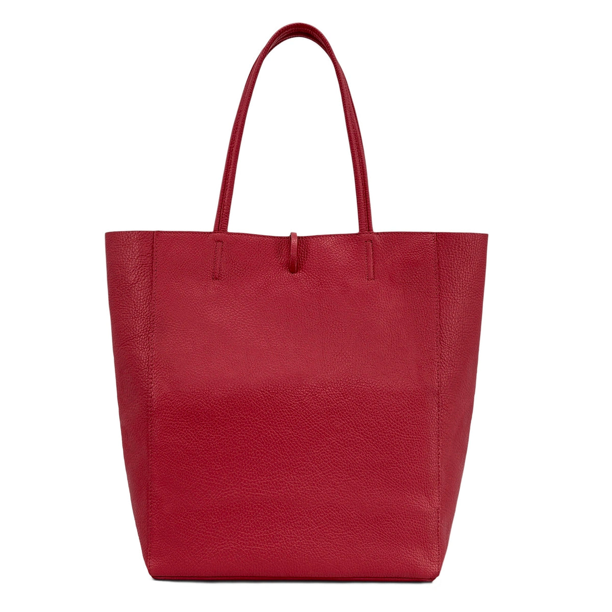 Bolso shopper de piel granulada NICE Rojo oscuro