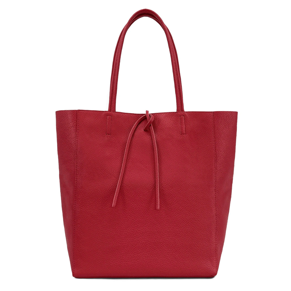 Bolso shopper de piel granulada NICE Rojo oscuro