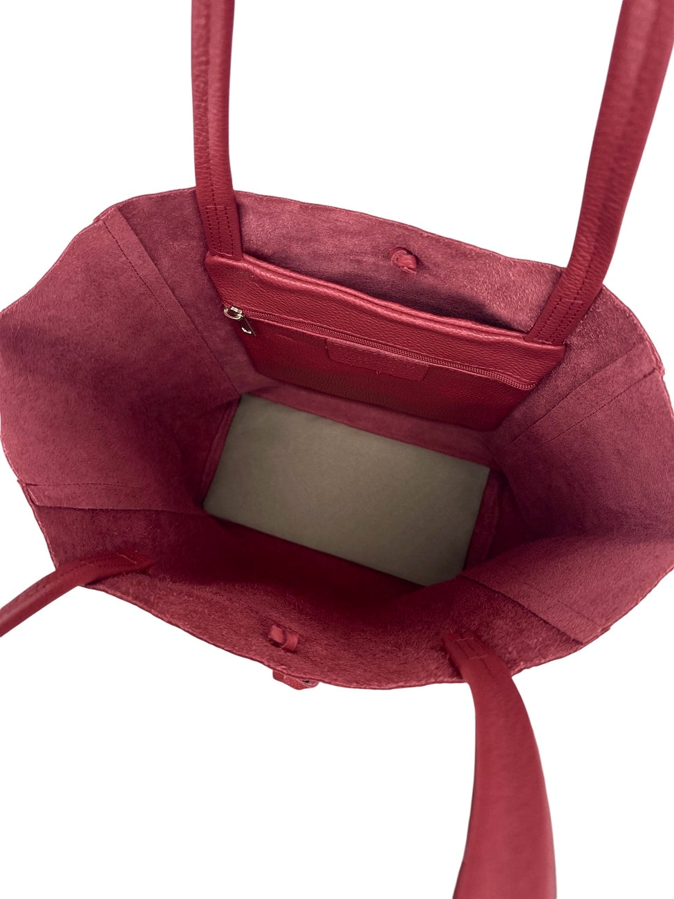 Bolso shopper de piel granulada NICE Rojo oscuro