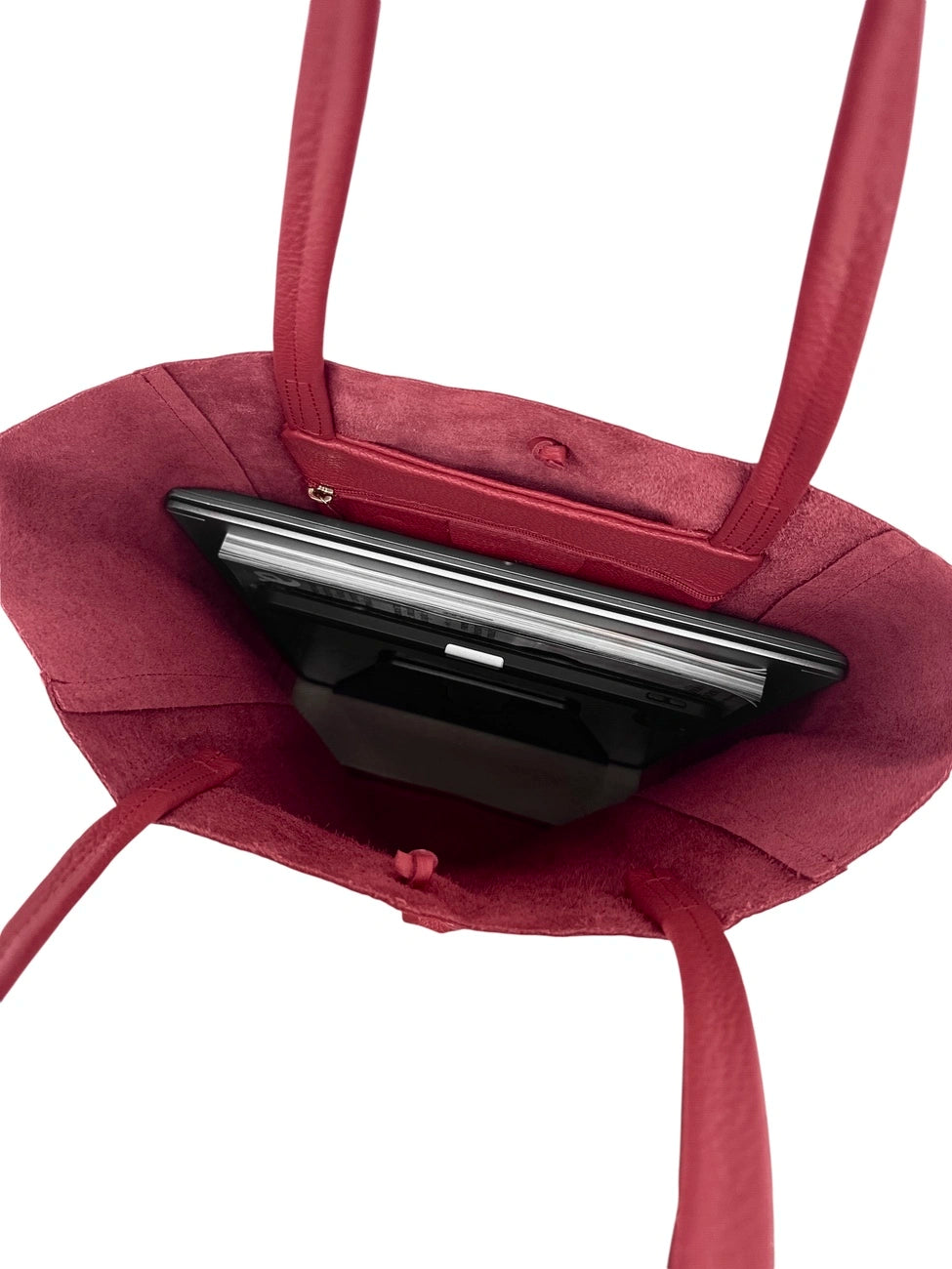 Bolso shopper de piel granulada NICE Rojo oscuro