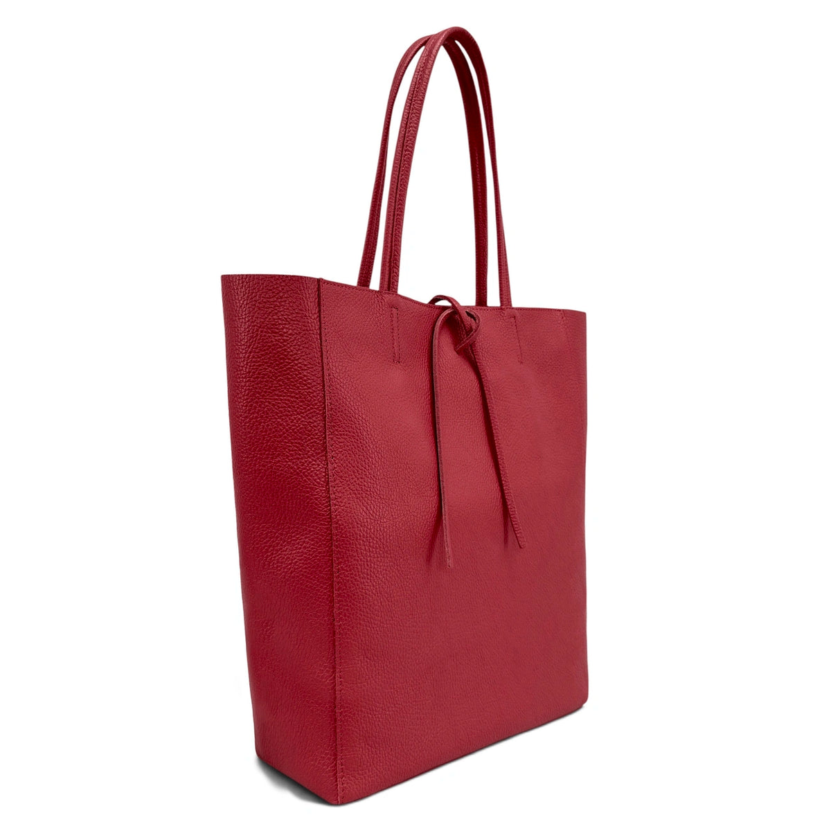 Bolso shopper de piel granulada NICE Rojo oscuro