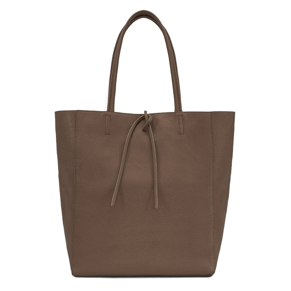 Bolso shopper de piel granulada NICE Topo oscuro