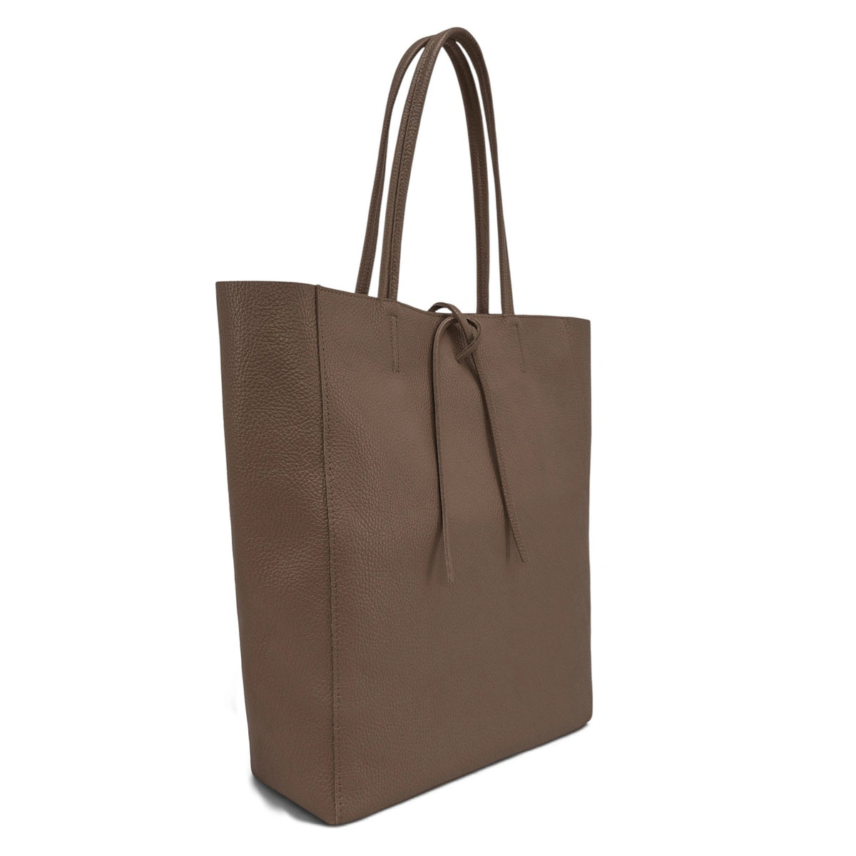 Bolso shopper de piel granulada NICE Topo oscuro