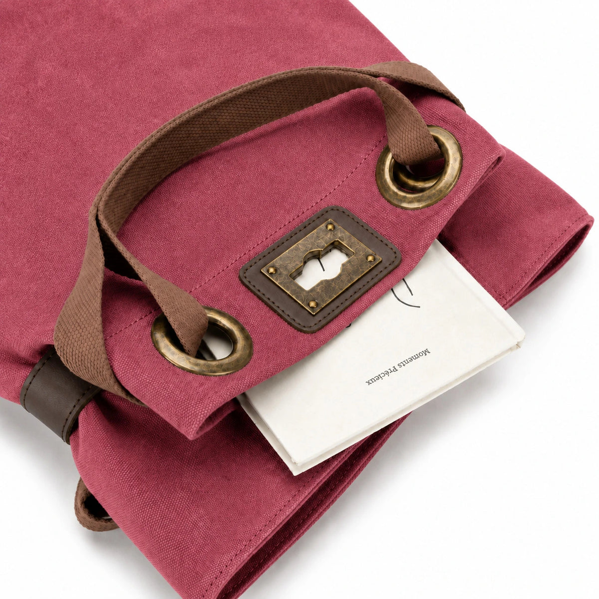 Rucksack aus Canvas und Leder TRINITE L Bordeauxrot