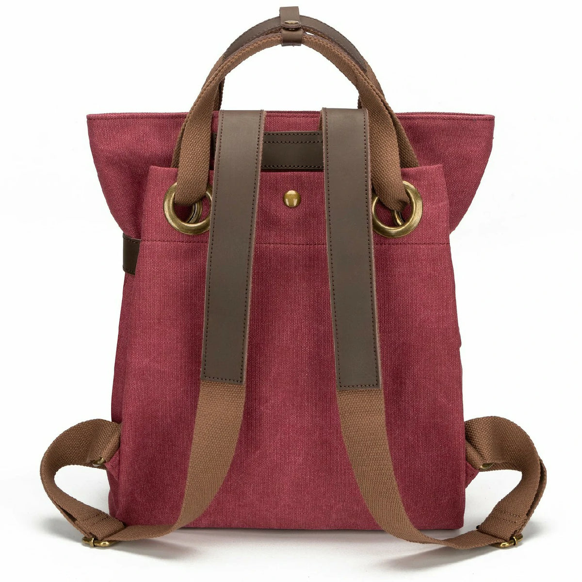 Rucksack aus Canvas und Leder TRINITE L Bordeauxrot