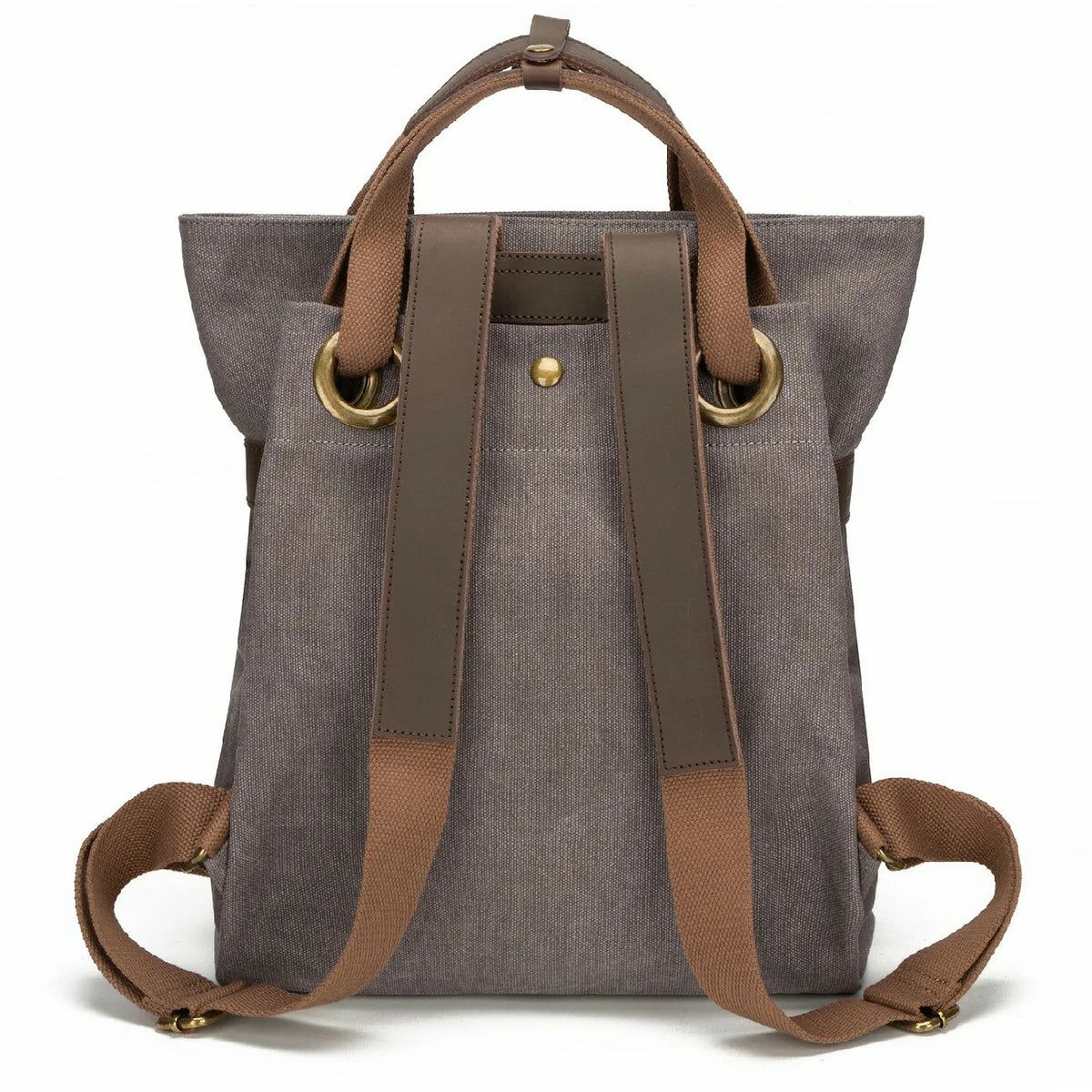 Rucksack aus Canvas und Leder TRINITE L Taupegrau