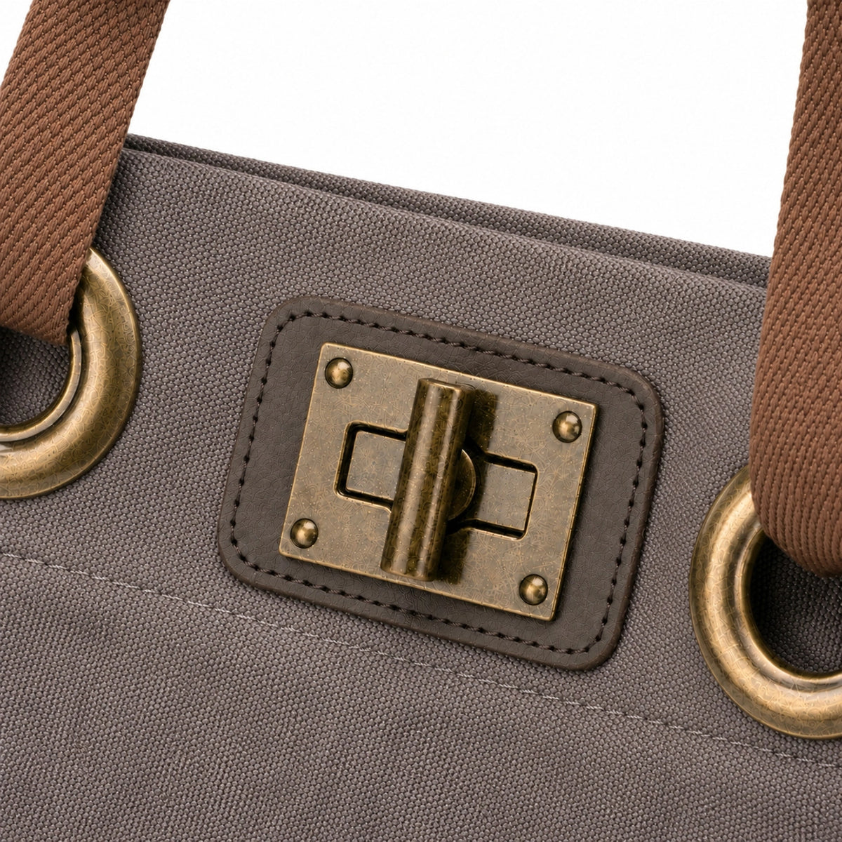 Rucksack aus Canvas und Leder TRINITE L Taupegrau