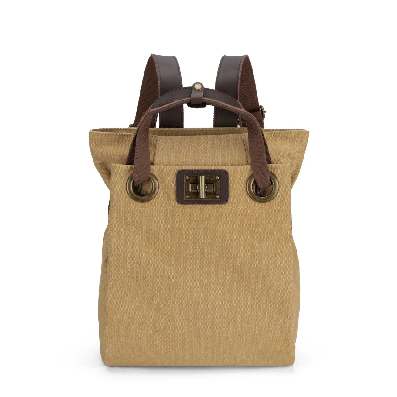 Sac à dos en toile et cuir TRINITE L Jaune