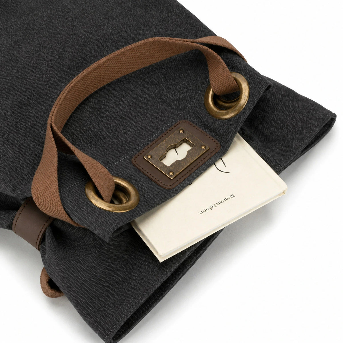 Rucksack aus Canvas und Leder TRINITE L Schwarz