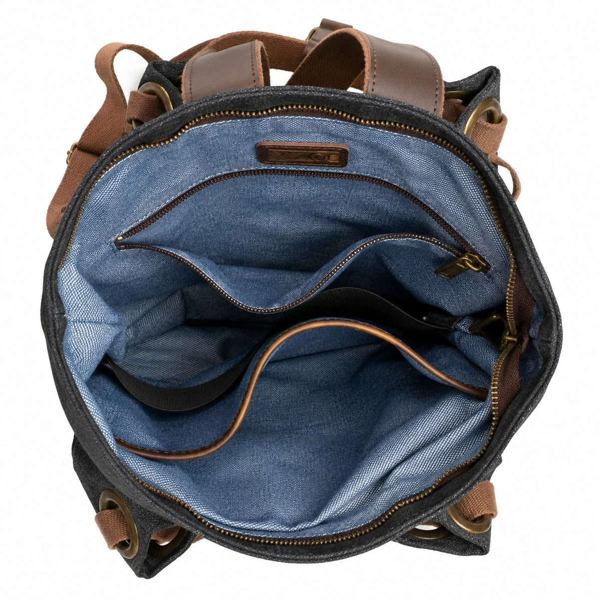 Rucksack aus Canvas und Leder TRINITE L Schwarz