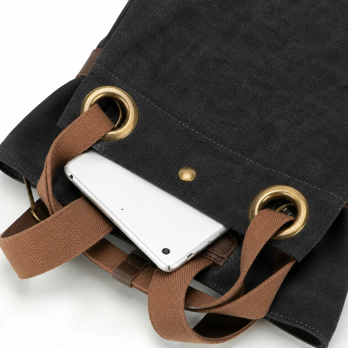 Rucksack aus Canvas und Leder TRINITE L Schwarz