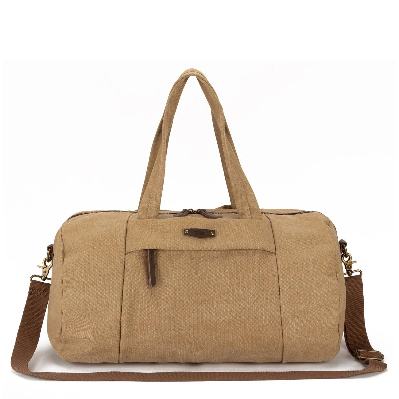 Sac bowling en toile et cuir LEDRU-ROLLIN Beige foncé