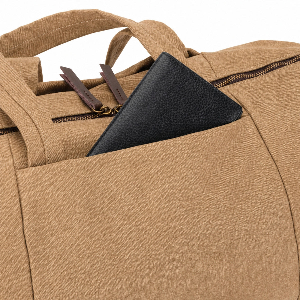 Bowling-Tasche aus Canvas und Leder LEDRU-ROLLIN Dunkles Beige