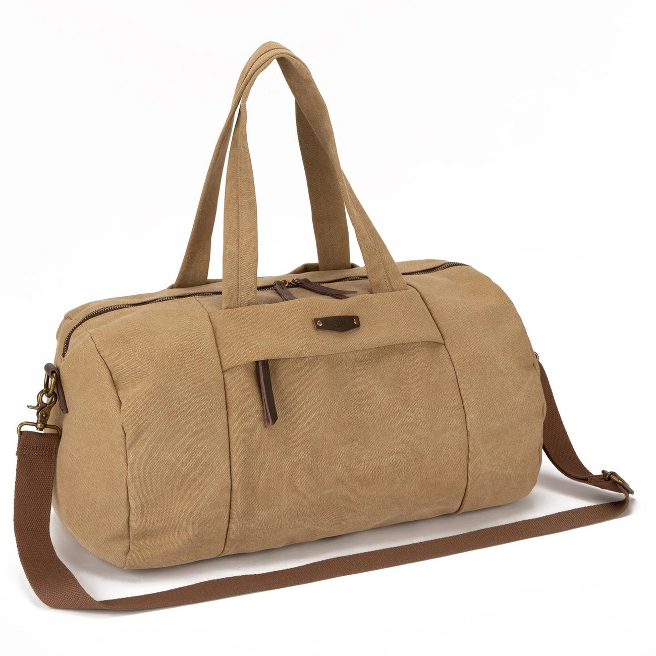 Sac bowling en toile et cuir LEDRU-ROLLIN Beige foncé