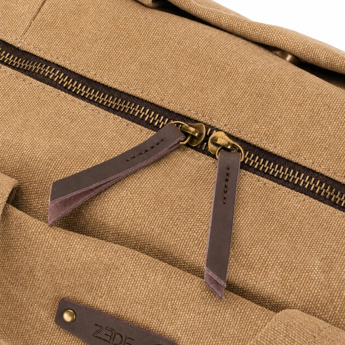 Bowling-Tasche aus Canvas und Leder LEDRU-ROLLIN Dunkles Beige