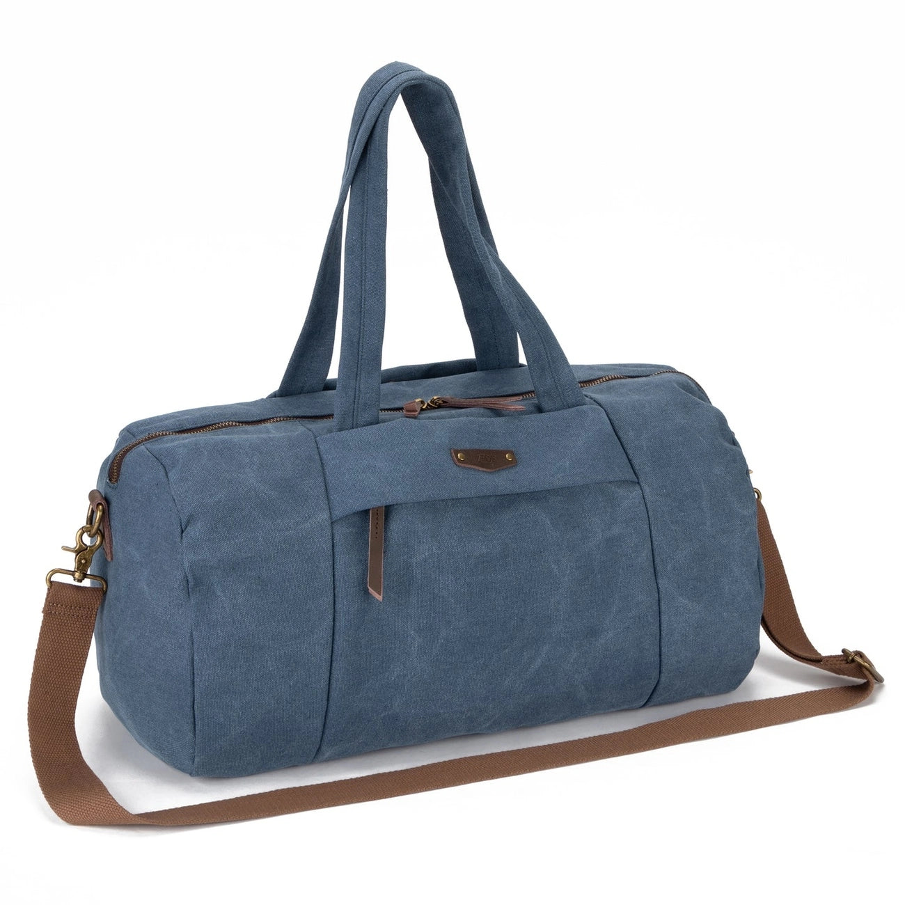 Sac bowling en toile et cuir LEDRU-ROLLIN Bleu denim