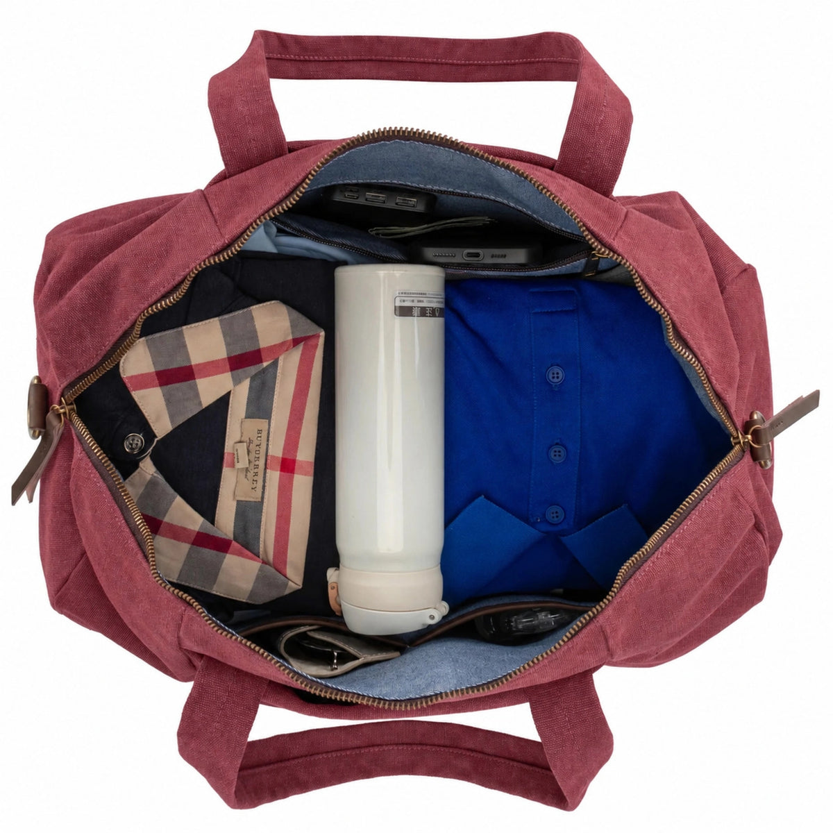 Bowlingtasche aus Canvas und Leder LEDRU-ROLLIN Bordeauxrot