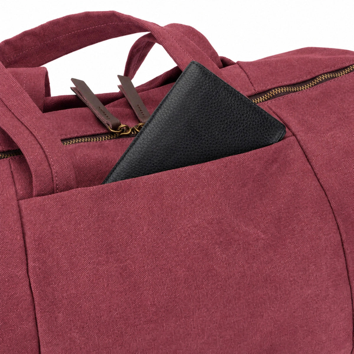 Bowlingtasche aus Canvas und Leder LEDRU-ROLLIN Bordeauxrot