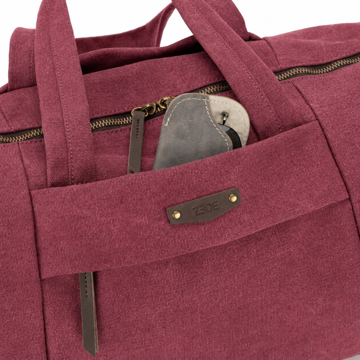 Bowlingtasche aus Canvas und Leder LEDRU-ROLLIN Bordeauxrot