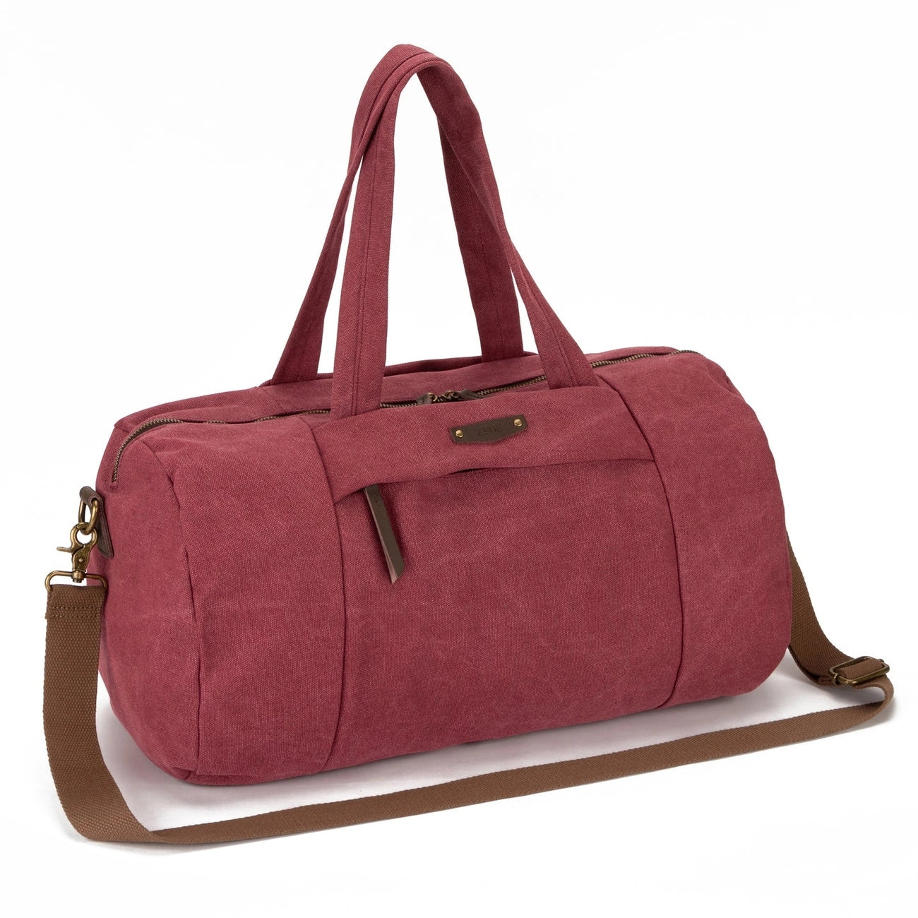 Sac bowling en toile et cuir LEDRU-ROLLIN Rouge bordeaux