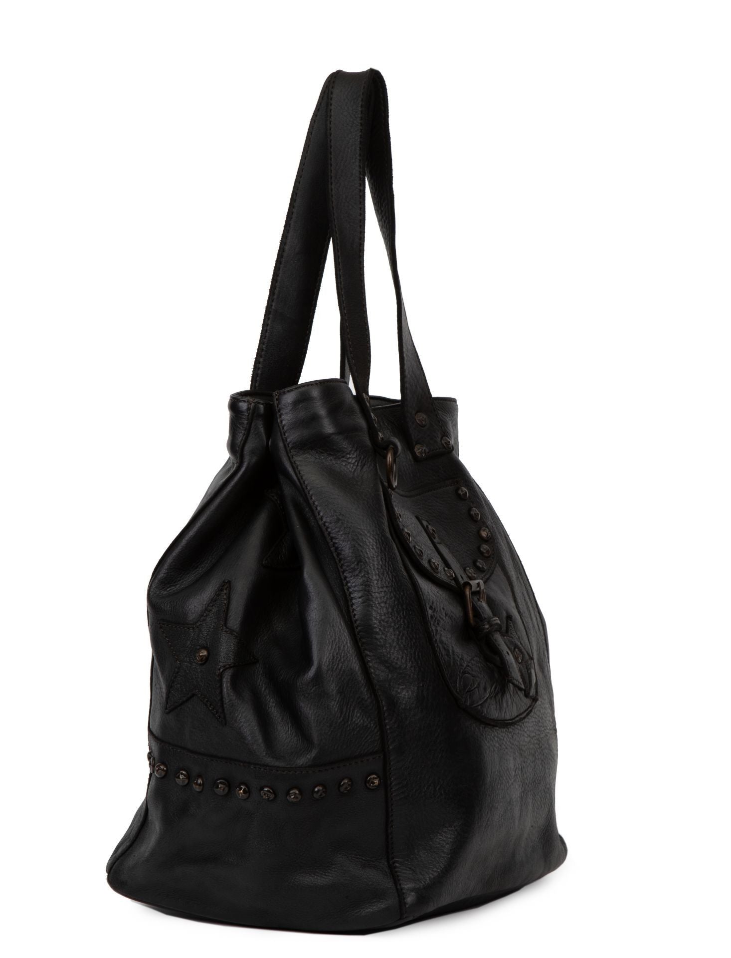 Sac cabas en cuir vintage MISS HOLLY Noir