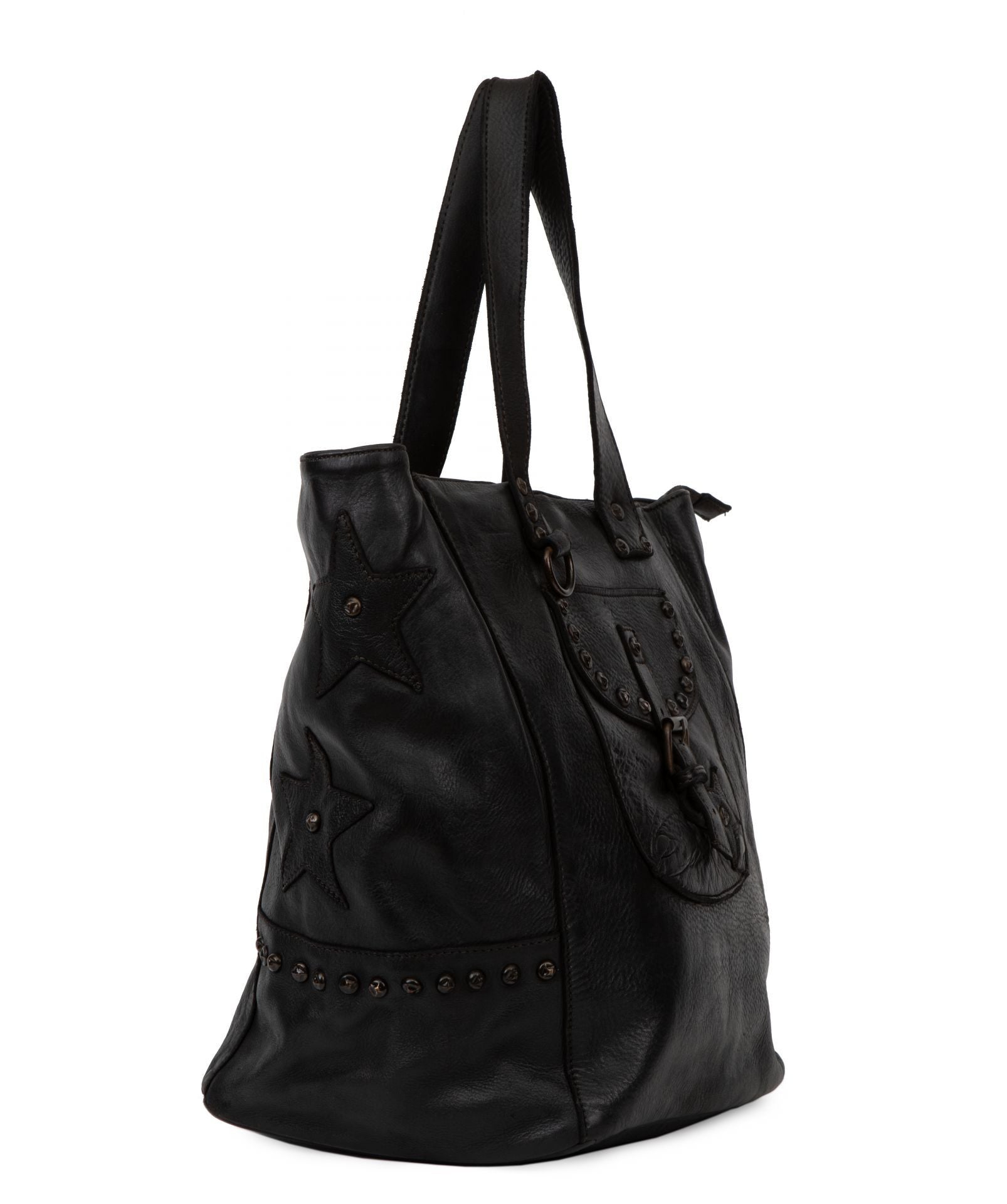 Sac cabas en cuir vintage MISS HOLLY Noir