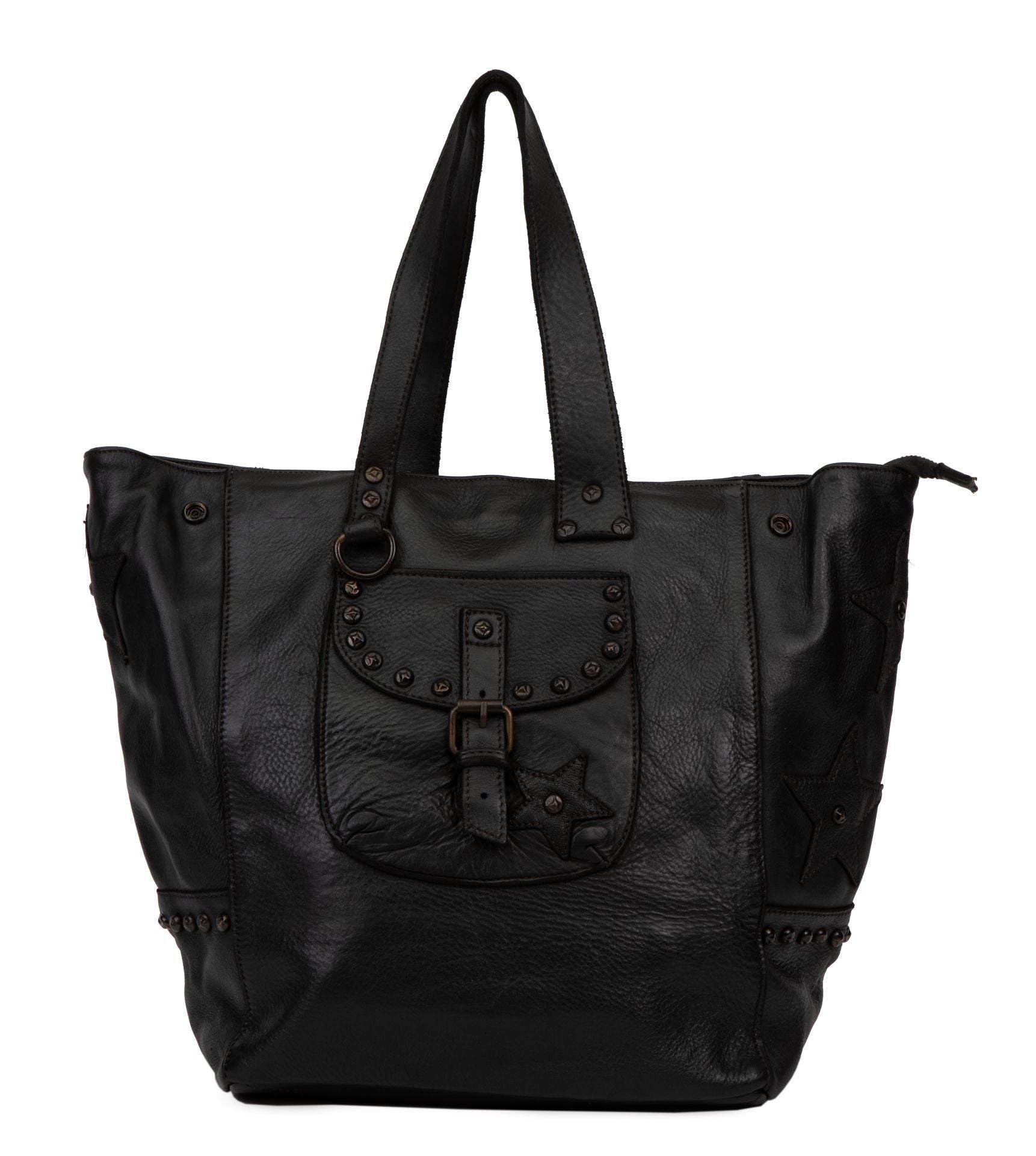 Sac cabas en cuir vintage MISS HOLLY Noir