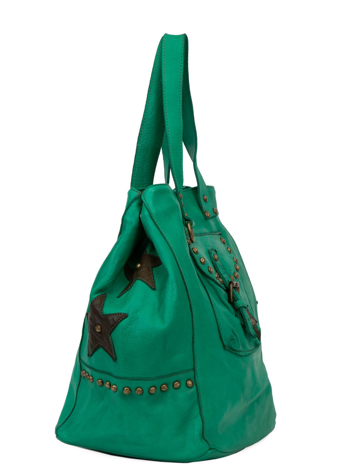 Sac cabas en cuir vintage MISS HOLLY Vert intense