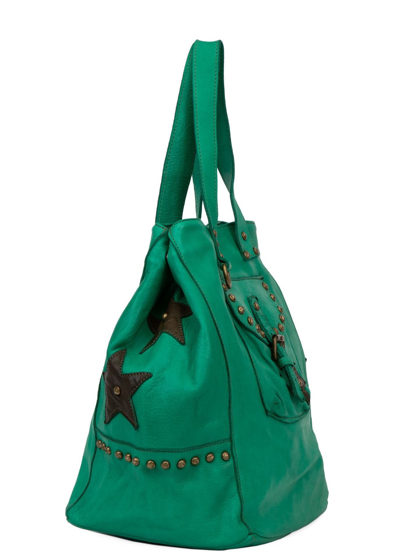 Sac cabas en cuir vintage MISS HOLLY Vert intense