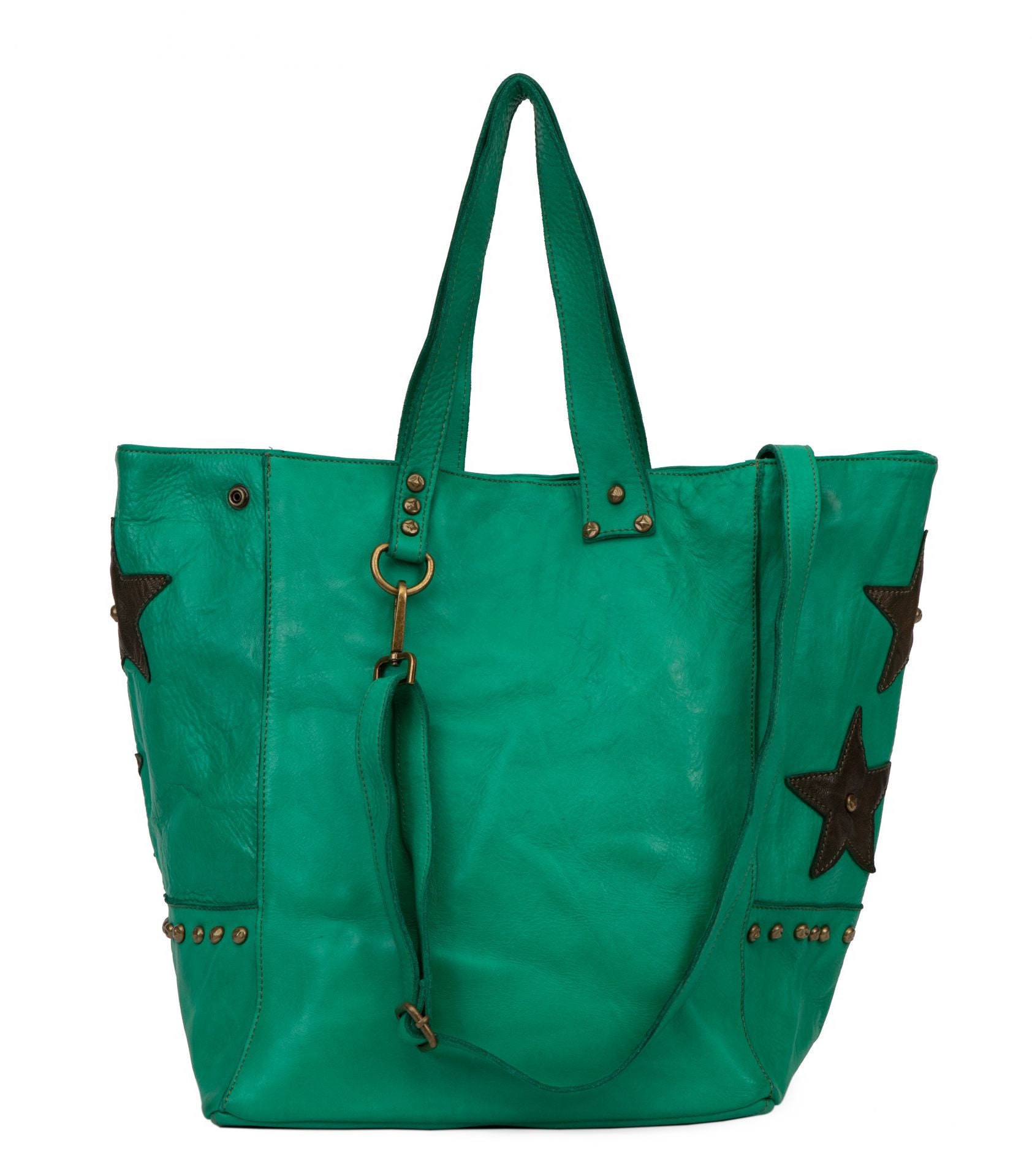 Sac cabas en cuir vintage MISS HOLLY Vert intense