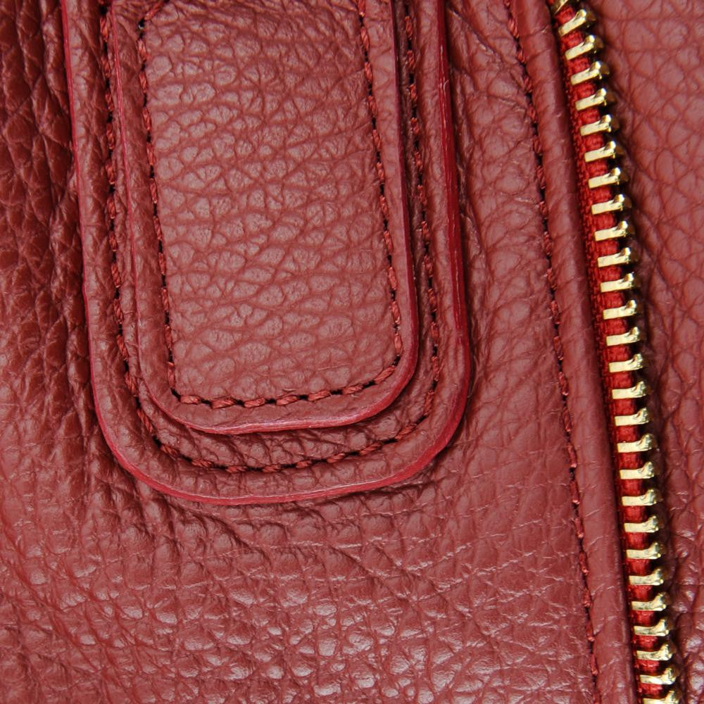 Sac porté épaule en cuir grainé CAMELIA Rouge foncé
