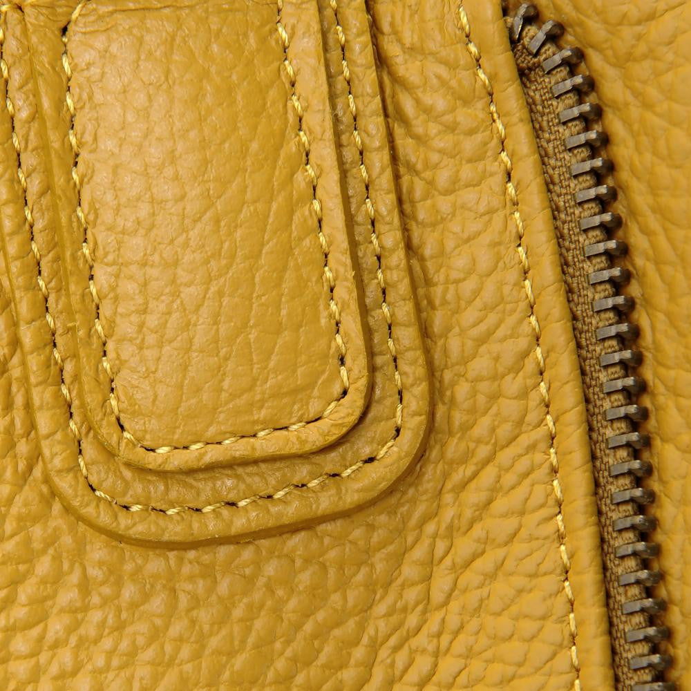 Sac porté épaule en cuir grainé CAMELIA Jaune tournesol
