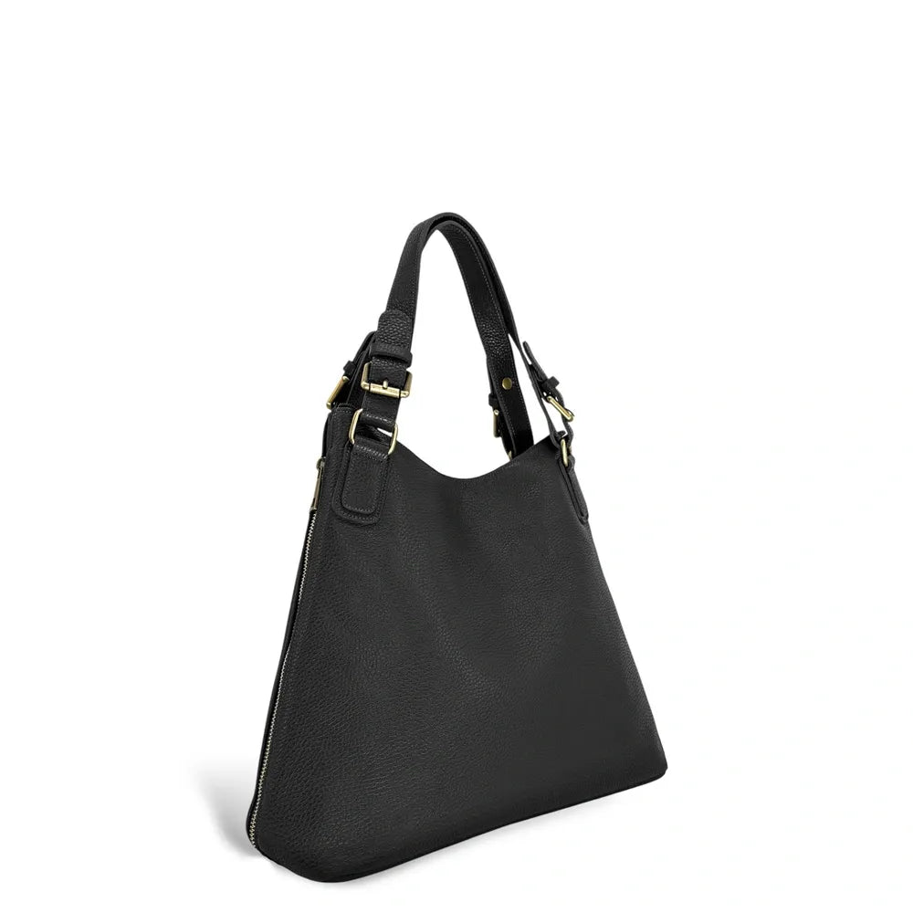 Sac porté épaule en cuir grainé CAMELIA Noir