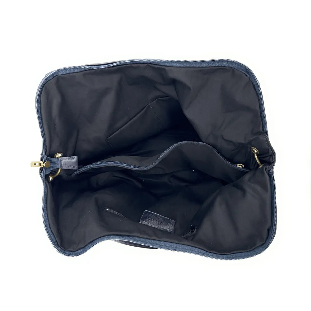 Sac porté épaule en cuir lisse CAMELIA Bleu marine