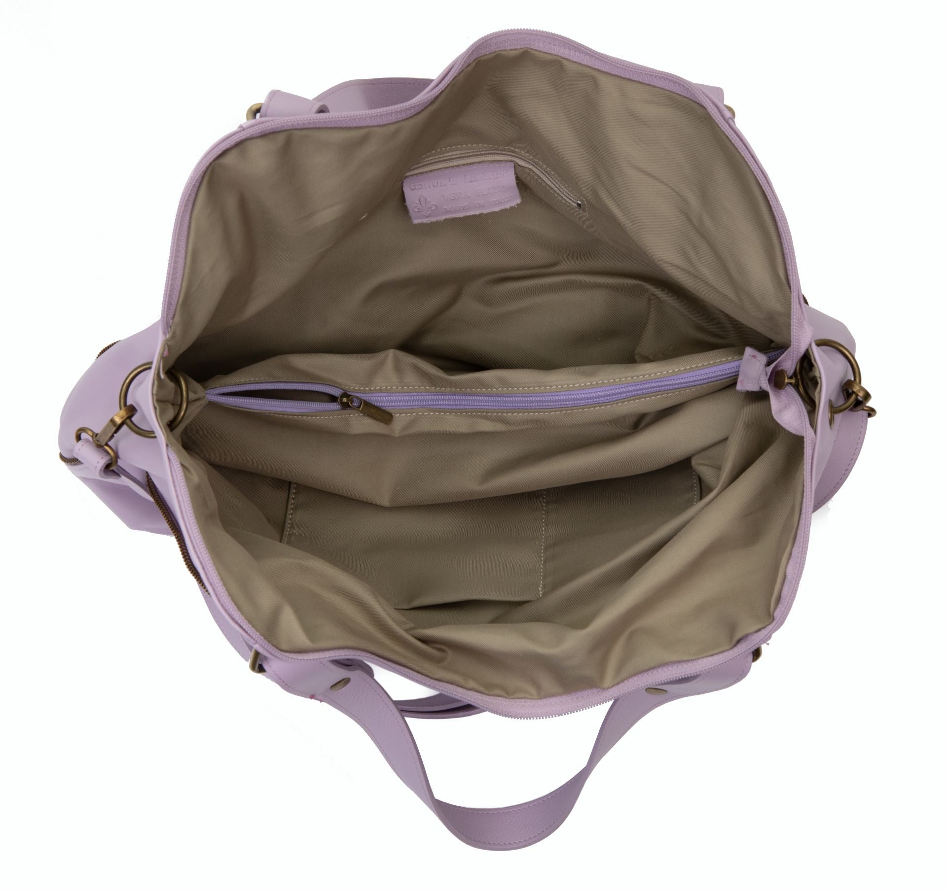 Sac porté épaule en cuir lisse CAMELIA Mauve