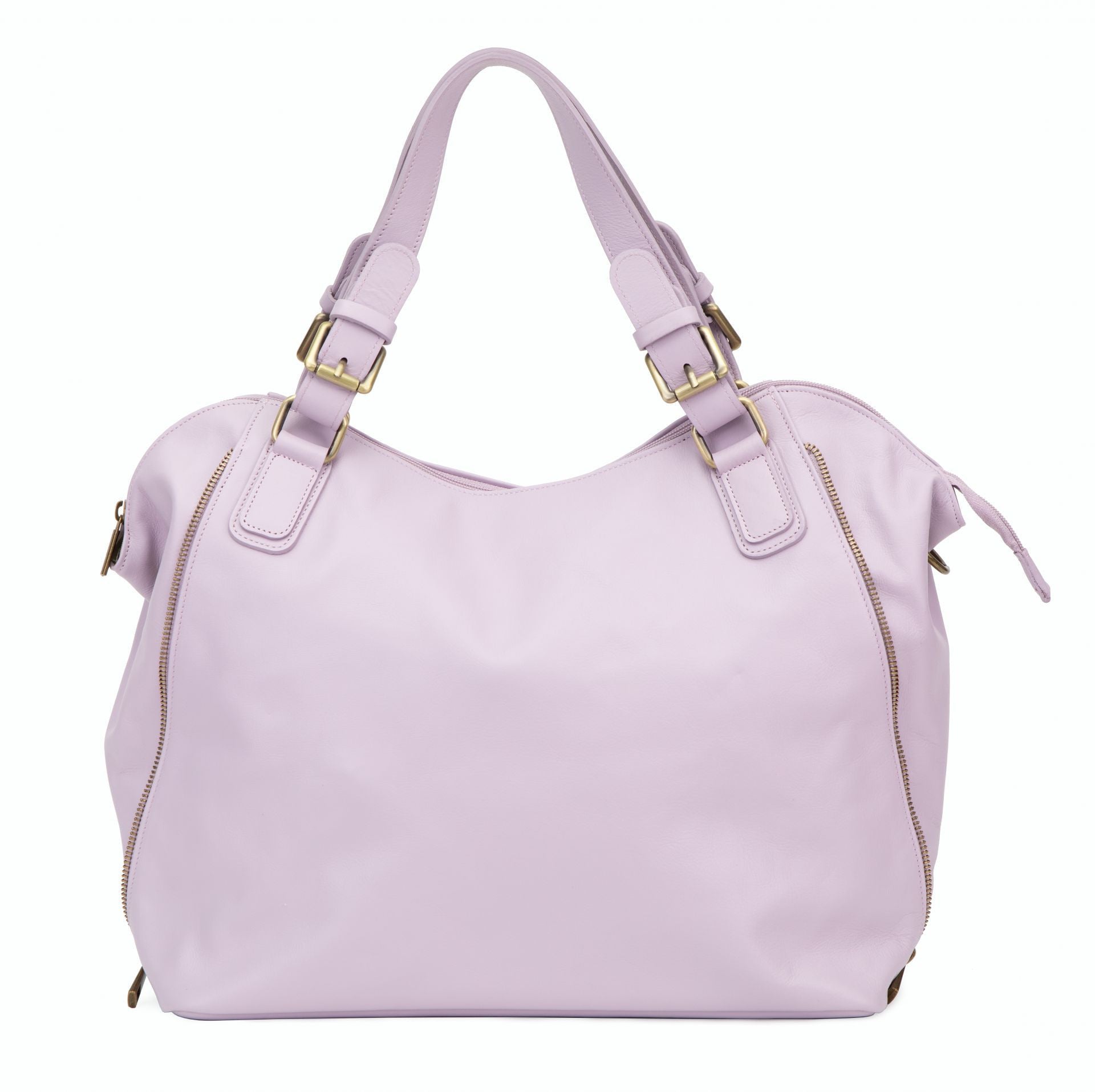Sac porté épaule en cuir lisse CAMELIA Mauve