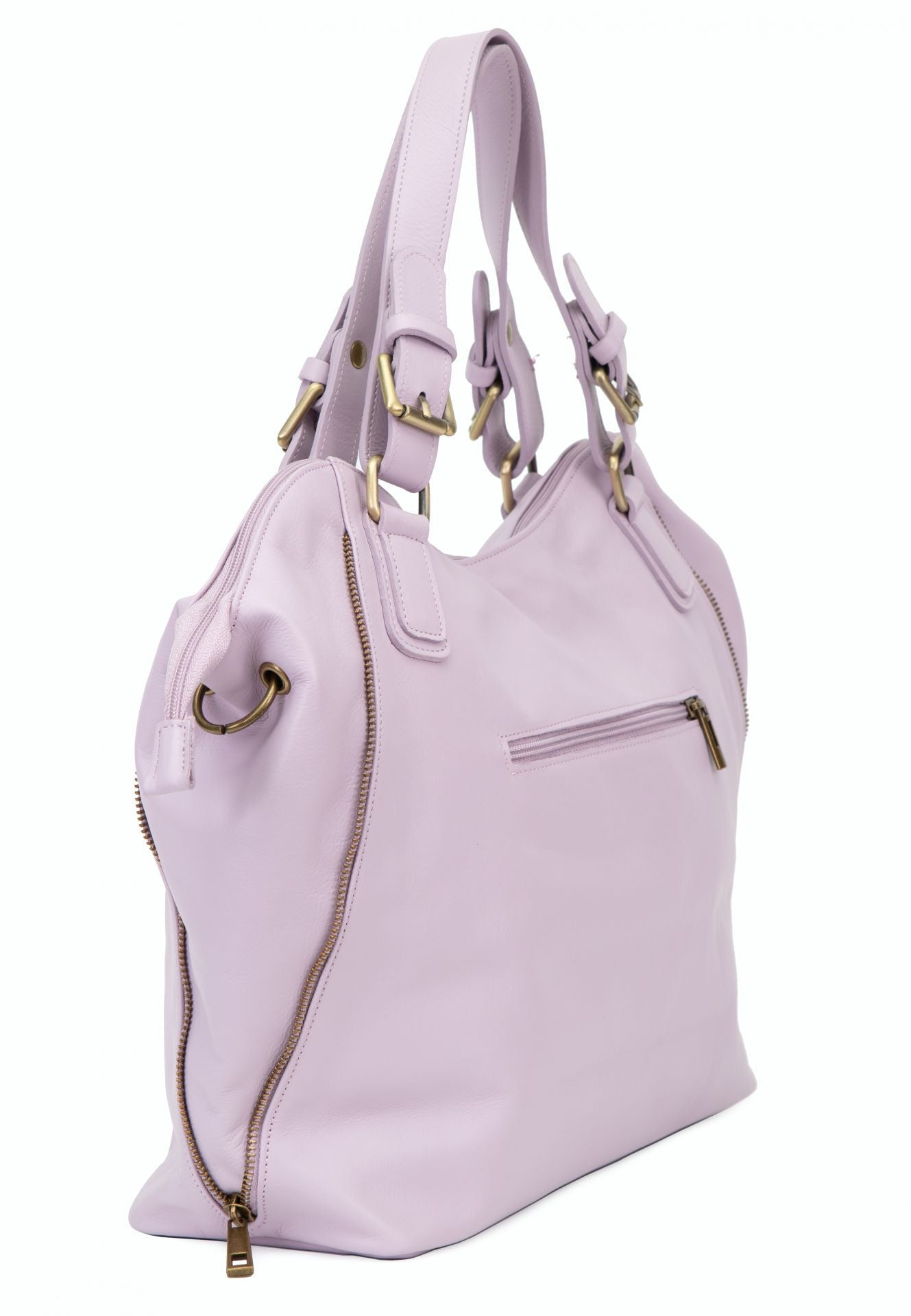 Sac porté épaule en cuir lisse CAMELIA Mauve