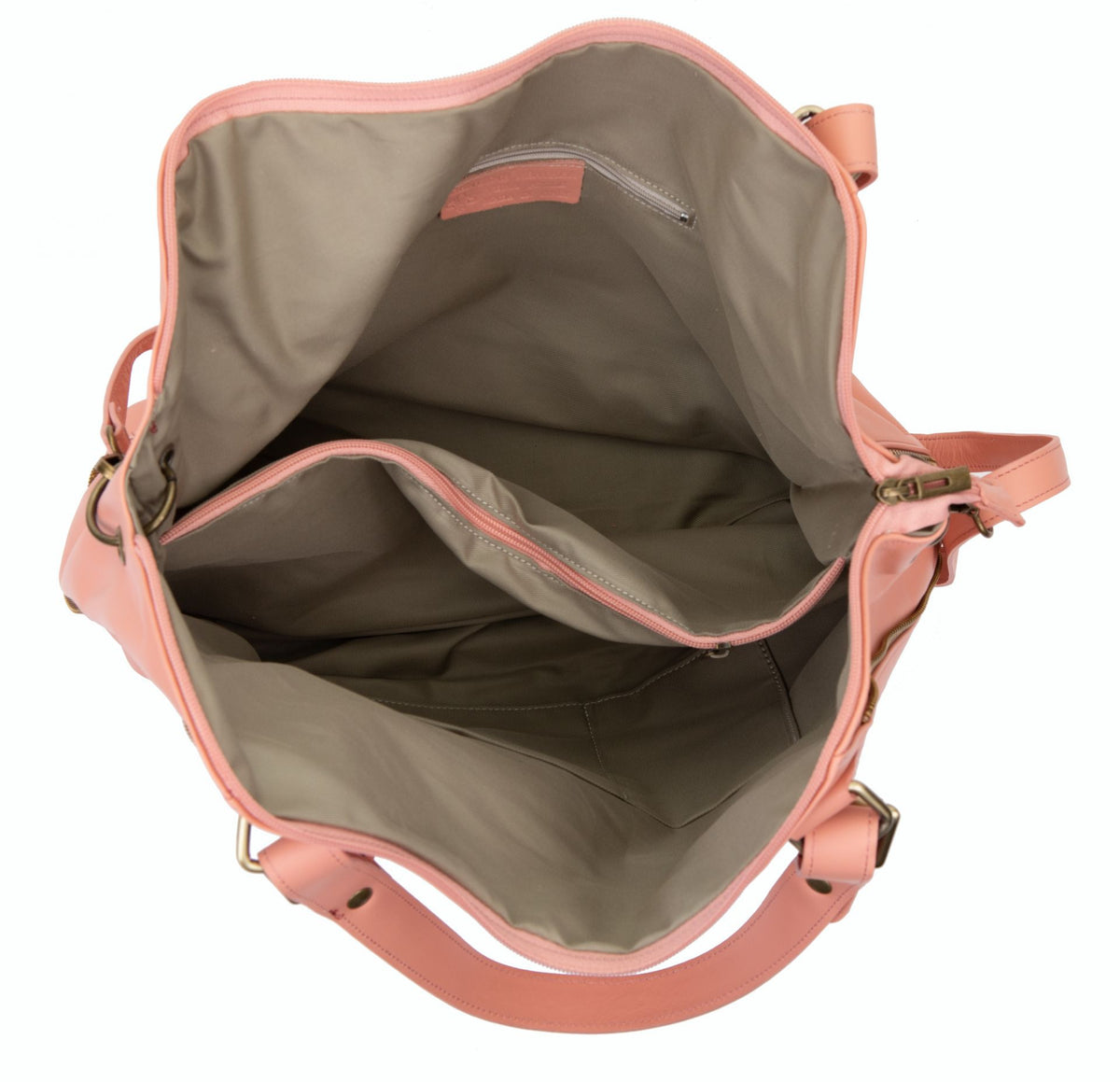 Sac porté épaule en cuir lisse CAMELIA Rose nude