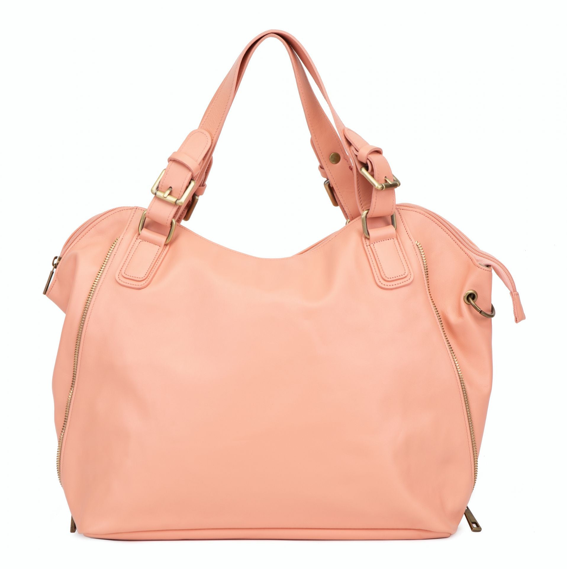 Sac porté épaule en cuir lisse CAMELIA Rose nude