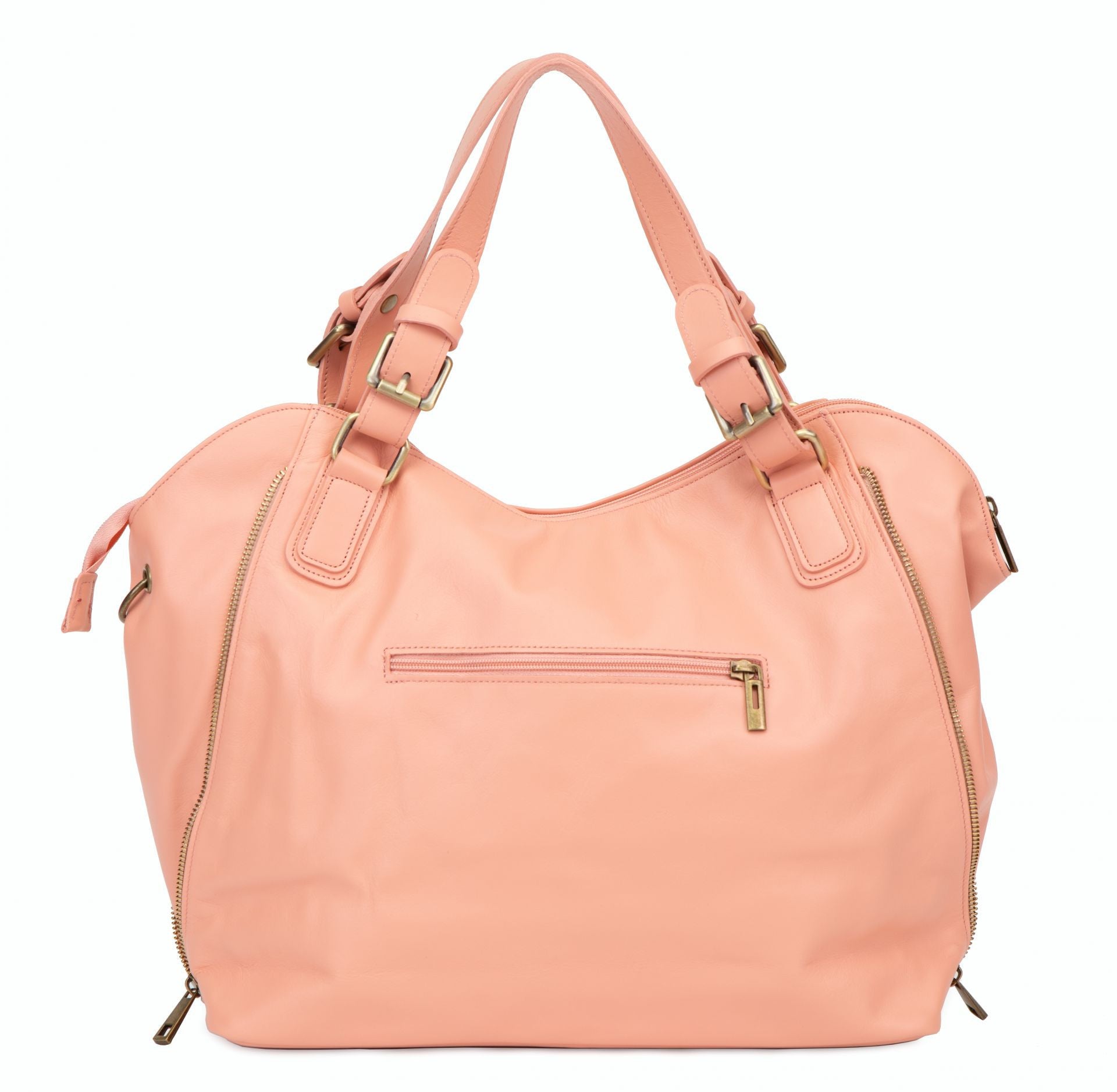 Sac porté épaule en cuir lisse CAMELIA Rose nude