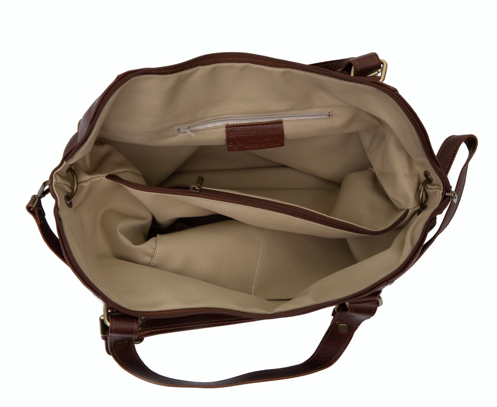 Sac porté épaule en cuir lisse CAMELIA Châtaigne