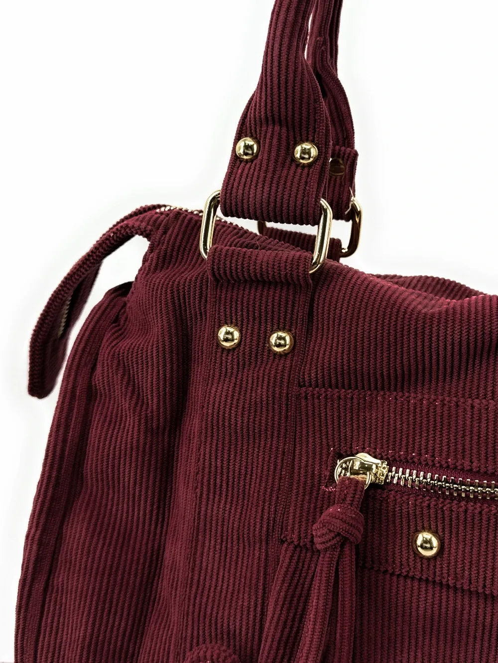 Sac à main en velours côtelé VELVET STORM Rouge bordeaux
