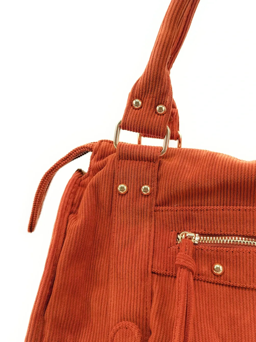 Sac à main en velours côtelé VELVET STORM Orange patiné