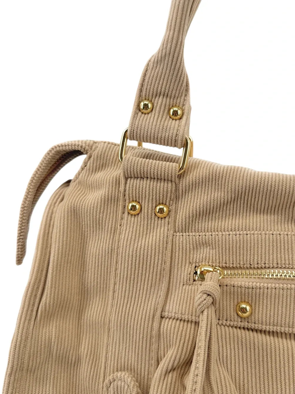 Sac à main en velours côtelé VELVET STORM Beige crème