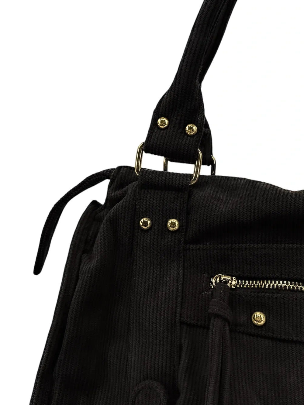 Sac à main en velours côtelé VELVET STORM Noir