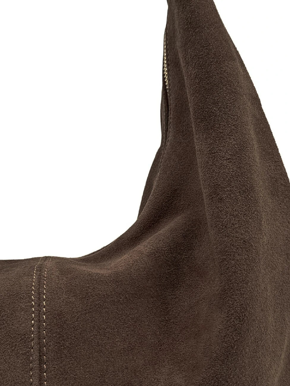 Bolso bandolera de media luna en ante HERMIONE Chocolate