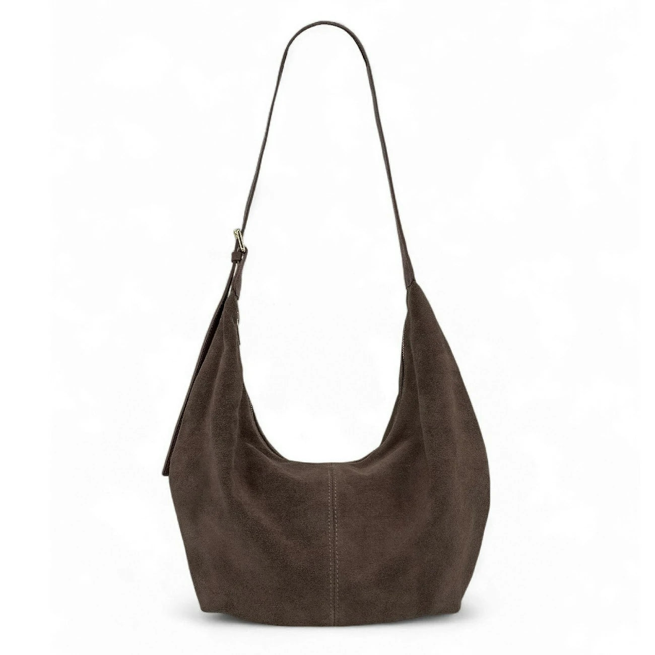 Besace demi-lune en daim HERMIONE Chocolat